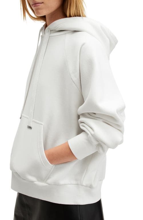 Shop Allsaints Talon Underground Sequin Logo Hoodie In Optic White