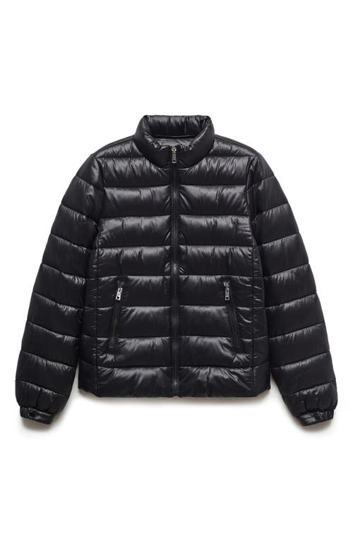 MANGO Quilted Water Repellent Puffer Jacket Black at Nordstrom,