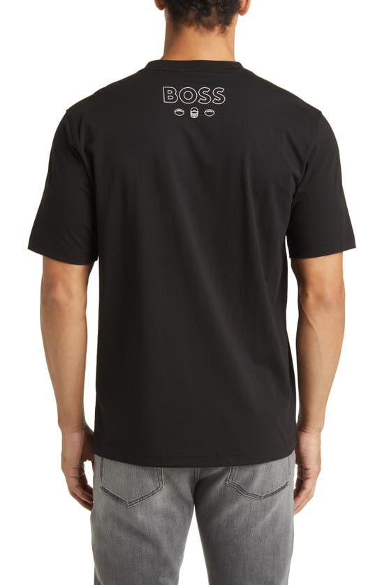 Hugo Boss Boss X Nfl Stretch Cotton Graphic T-shirt In Buffalo Bills Black
