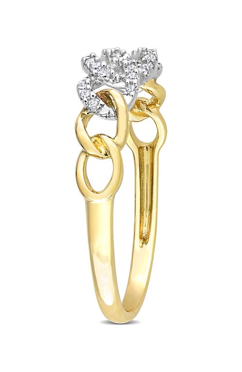 Delmar Diamond Mini Link Two-tone Ring In White