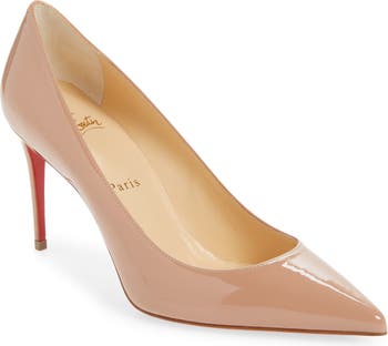Louis Vuitton Beige Patent Leather Eyeline Pointed Toe Pumps Size