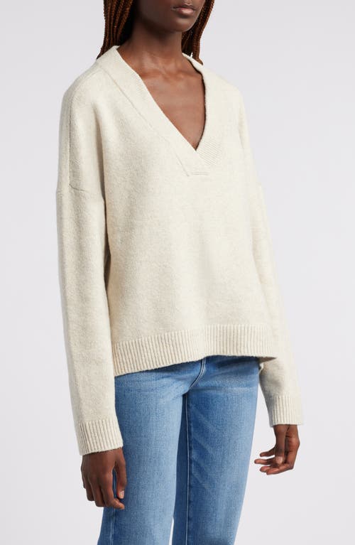 Shop Treasure & Bond Oversize V-neck Sweater In Beige Oatmeal Medium Heather