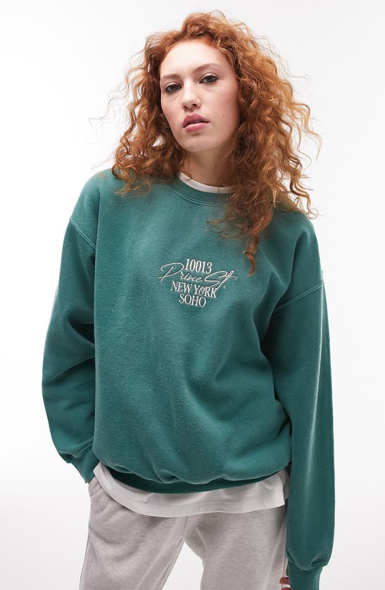 Topshop discount green sweatshirt