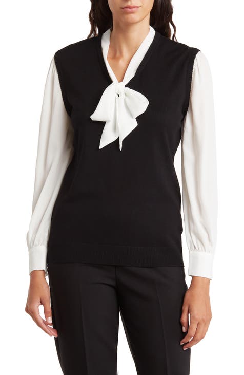 tie neck sweaters