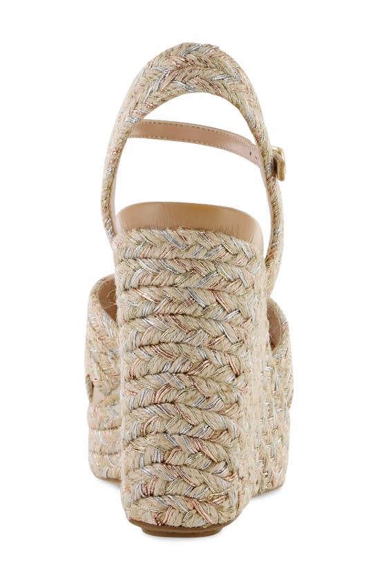 Shop Mia Alouette Wedge Espadrille Sandal In Natural Metallic Jute