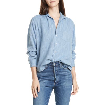 Frank & Eileen Eileen California Cotton Flannel Shirt, Blue