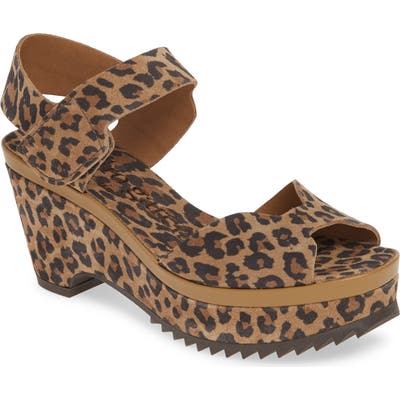 Pedro Garcia Fah Leopard Print Platform Sandal, Brown (Nordstrom Exclusive)