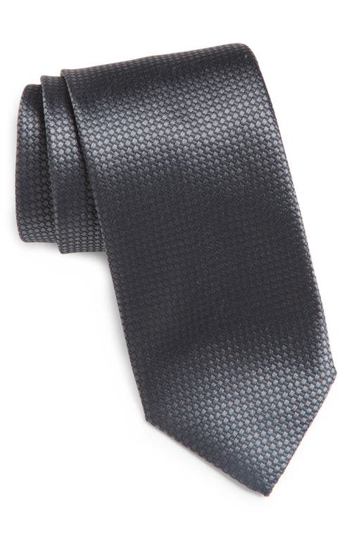 Canali Solid Silk Tie in Grey