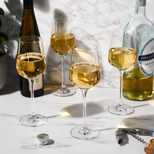 Viski Reserve Inez Crystal Chardonnay Glasses Set Of 4 In Clear