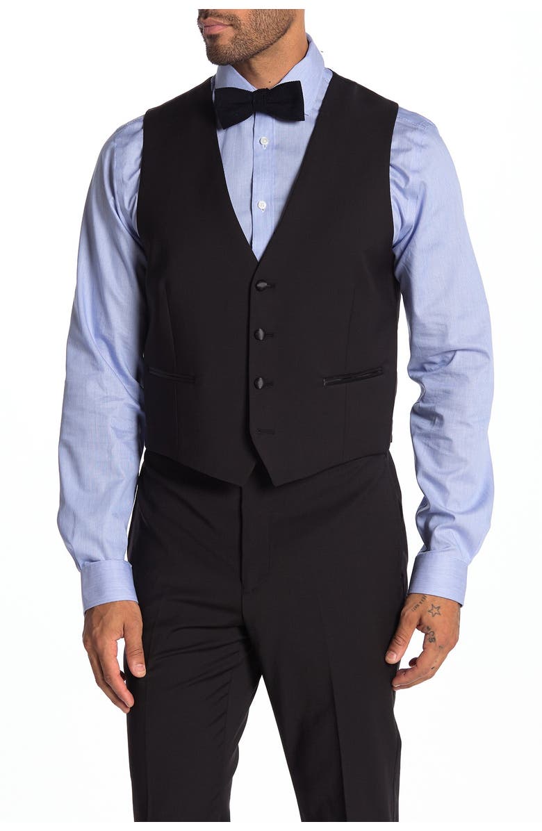 Calvin Klein Plain Black Slim Fit Suit Separate Vest | Nordstromrack
