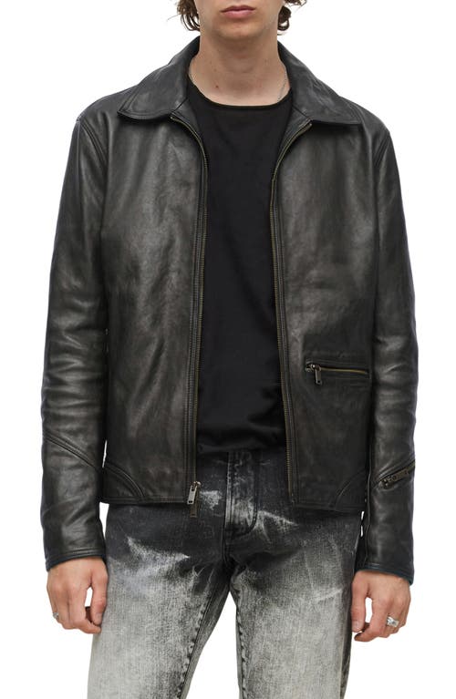 John Varvatos Degraw Blouson Leather Jacket in Black