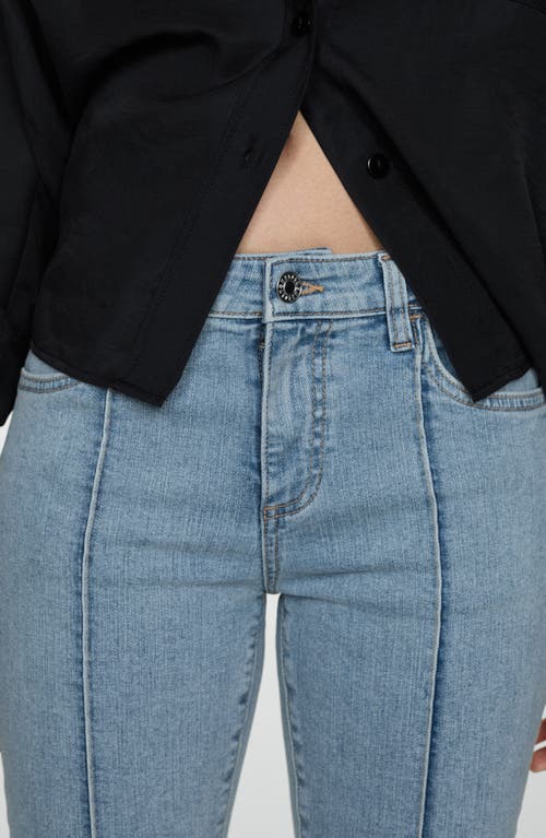 Mango Jeans Slim Capri Decorative Stitching Light Blue In Light Blue