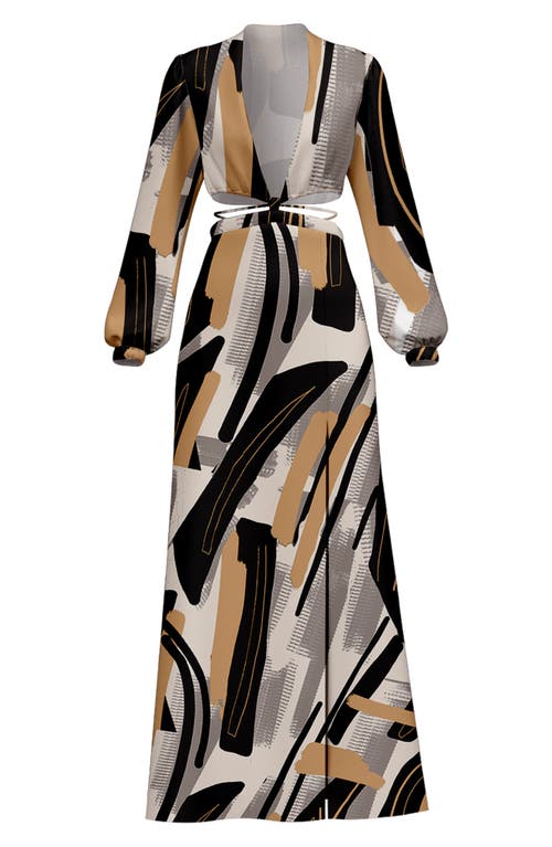 DIARRABLU Amal Cutout Long Sleeve Two-Piece Dress in Black