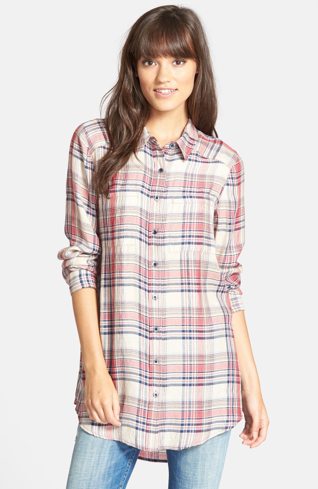 Hinge Plaid Tunic Shirt Nordstrom