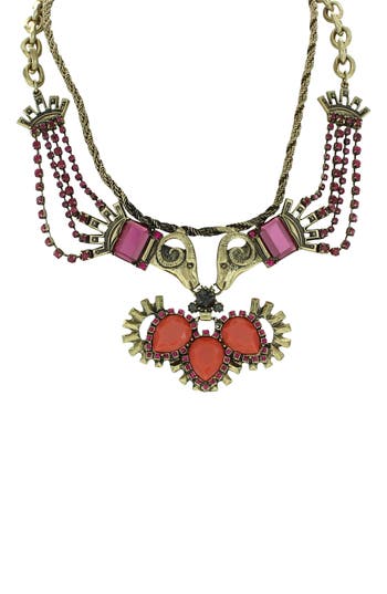 Olivia Welles Gwen Red Statement Necklace In Multi