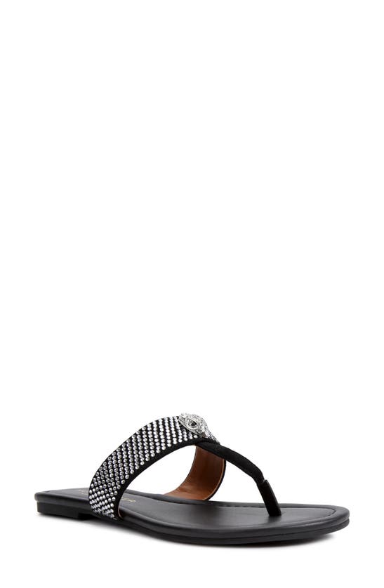 Kurt Geiger Women's Kensington Embellished Thong Sandals In Black Jewel