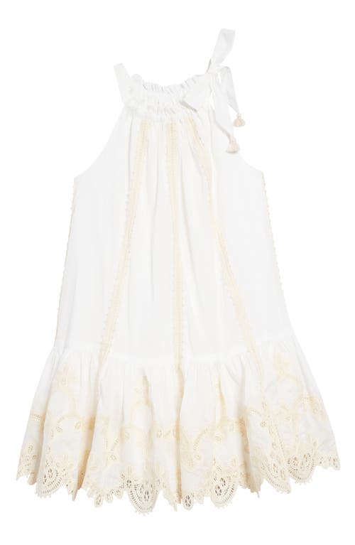 Zimmermann Kids' Clover Embroidered Dress in Ivory