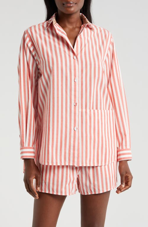 Lunya Airy Cotton & Silk Curve Hem Short Pajamas Charmed Stripe at Nordstrom,