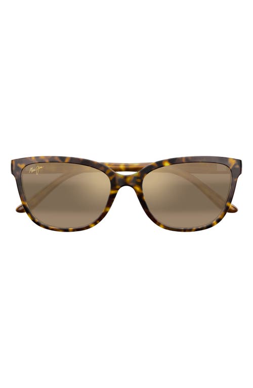 Maui Jim Honi 54mm Polarizedplus2® Cat Eye Sunglasses In Brown/hcl Bronze