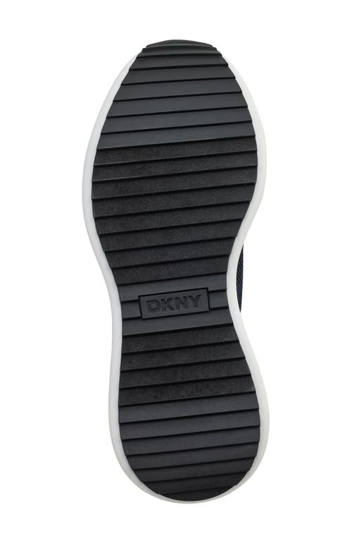 Shop Dkny Zayley Knit Sneaker In Midnight Navy