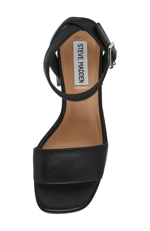 Shop Steve Madden Mercerr Ankle Strap Platform Sandal In Black Leather