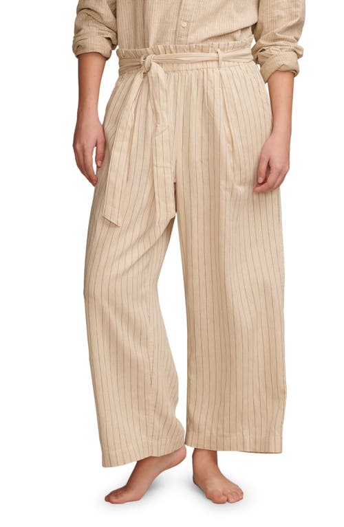 Lucky Brand Cotton Blend Paperbag Pants Stripe at Nordstrom,