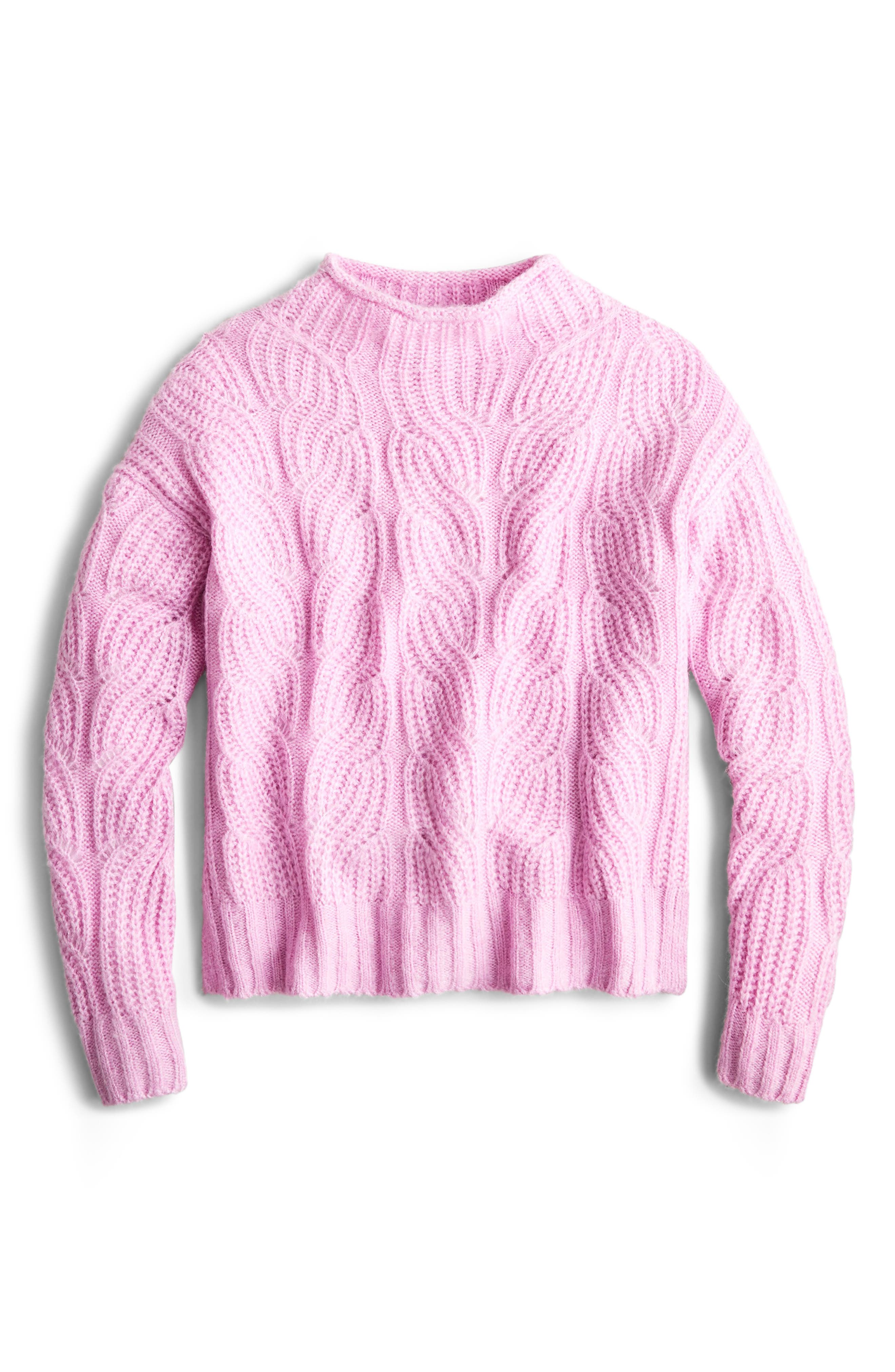 j crew pointelle cable sweater