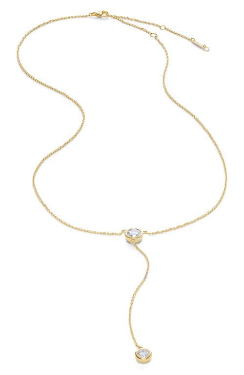 0.75-Carat Lab Grown Diamond Station Y-Necklace in Yellow Gold