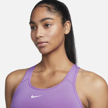 Nike Swoosh Sports Bra - Fuchsia/White Women