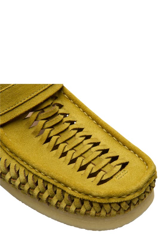 Shop Clarks Wallabee Woven Suede Loafer In Olive Suede