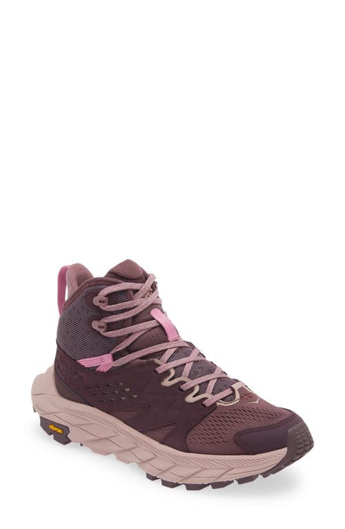 Hoka Anacapa Breeze Aero Mid Breathable Trail Running Shoe In Raisin/pale Mauve