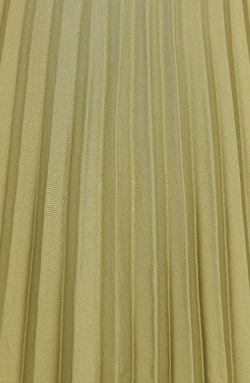 Petal And Pup Petal & Pup Niamh Pleated Cutout Satin Midi Dress In Green