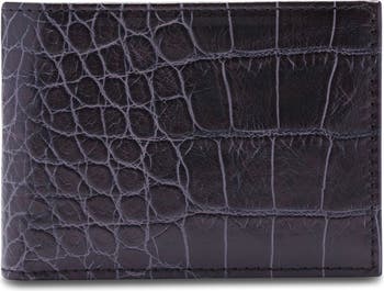 Men's Trifold Crocodile Print Italian Leather Wallet - Executive