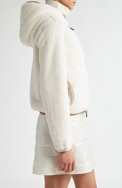 Shop Moncler Grenoble Fleece Down Puffer Jacket In White