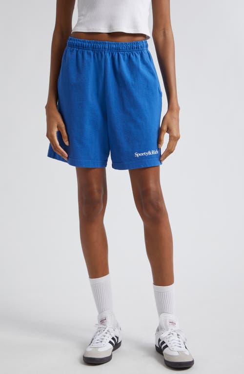 Sporty & Rich Serif Logo Gym Shorts E Imperial Blue at Nordstrom,
