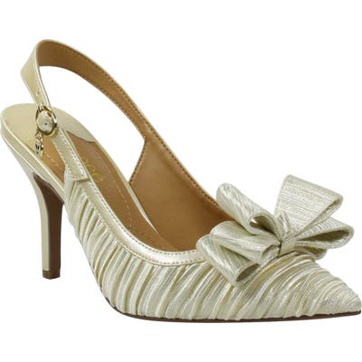 J. Renee Charise Bow Pointed Toe Slingback Pump, Beige