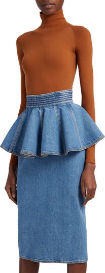 Alaïa Stonewashed Denim Skirt Belt