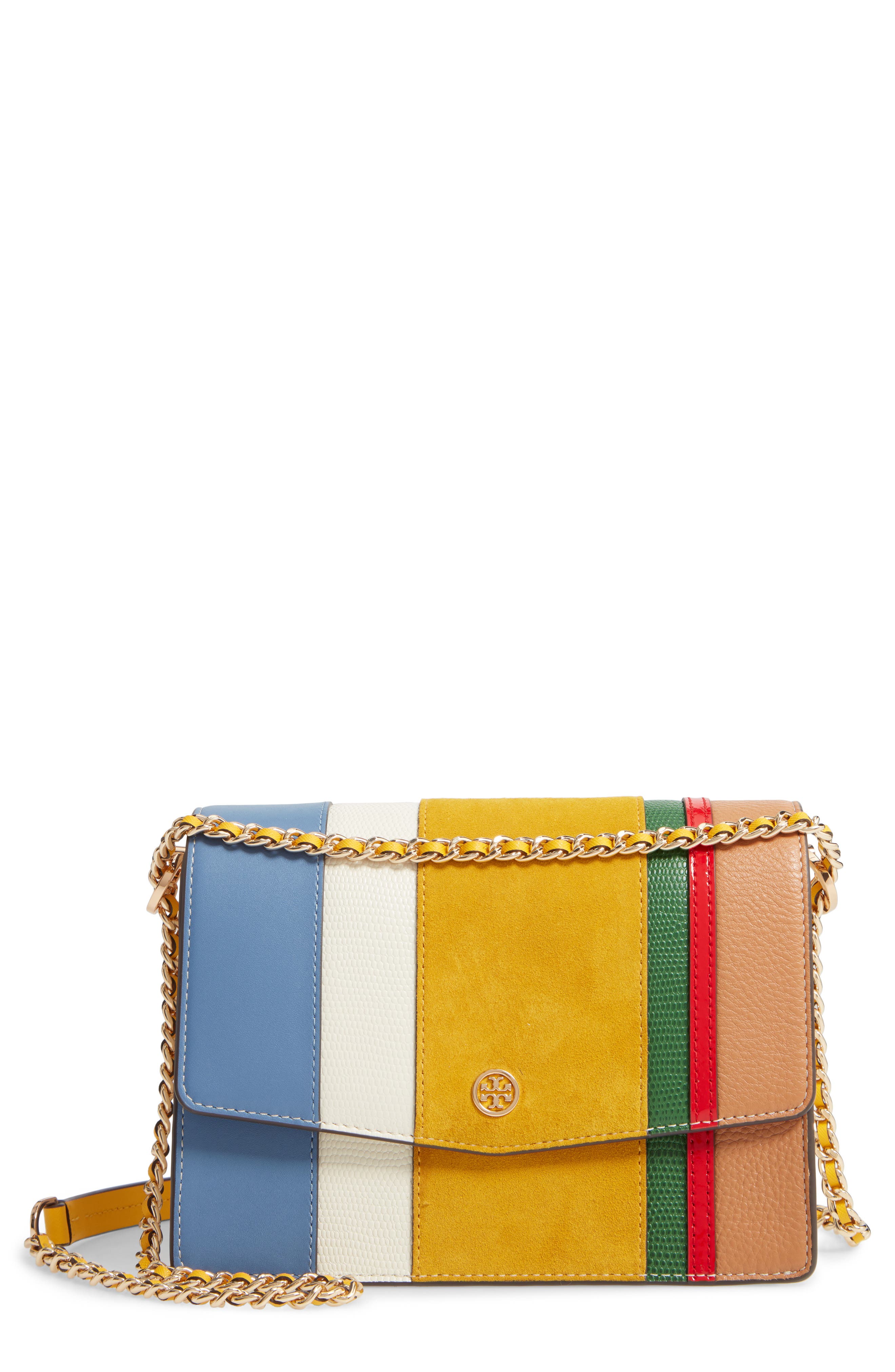 tory burch striped clutch