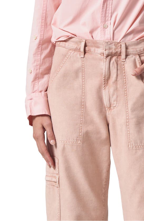 Shop Citizens Of Humanity Marcelle Low Rise Barrel Cargo Pants In Roselle