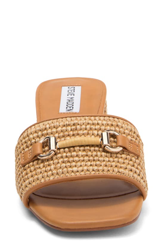 Steve Madden Splendid Bit Slide Sandal In Tan Raffia