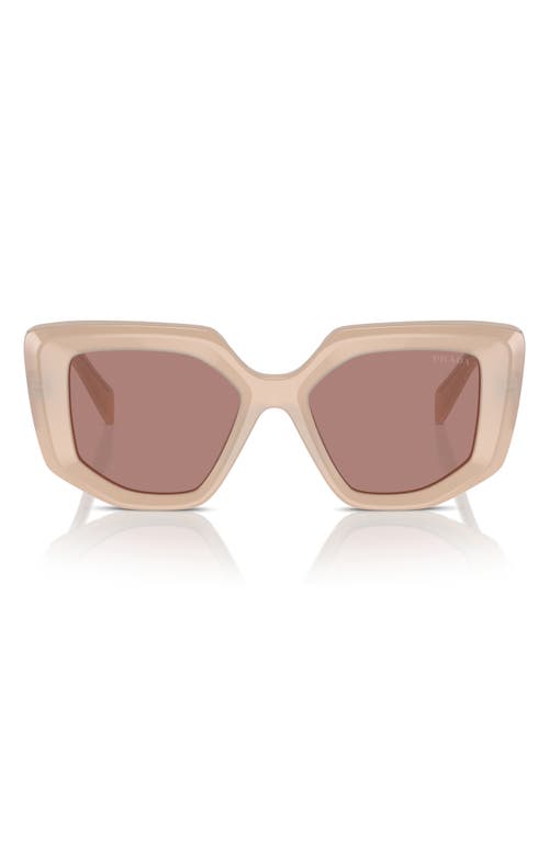 Prada 50mm Geometric Sunglasses in Lite Brown at Nordstrom