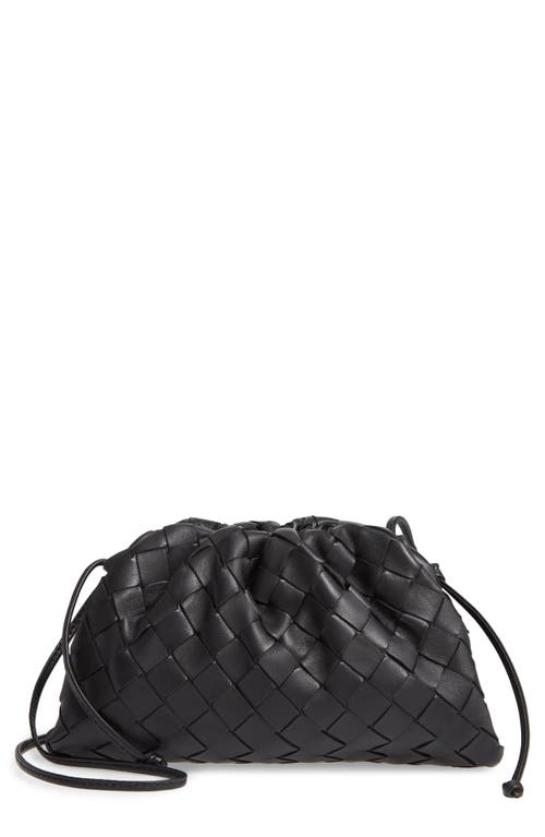 Shop Bottega Veneta Small The Pouch Leather Clutch In Nero/silver