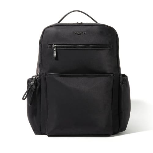 Baggallini Tribeca Expandable Laptop Backpack In Black Twill