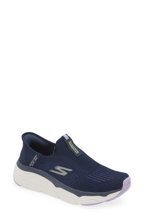 Skechers Max Cushioning Smooth Womens Trainers Colour: Navy/lavender, Size: 7