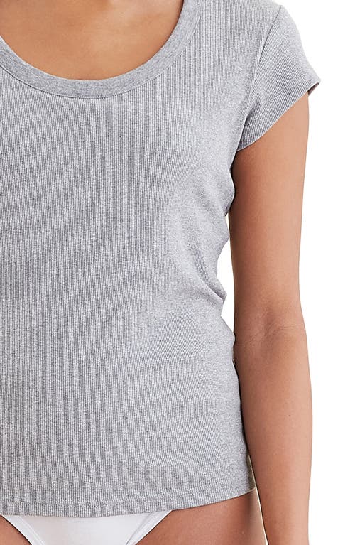 Shop Papinelle Milla Ribbed Shelf Bra T-shirt In Grey