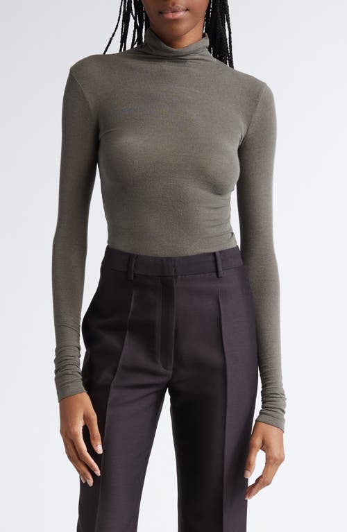 GIA STUDIOS Semisheer Turtleneck Sweater in Dark Grey 