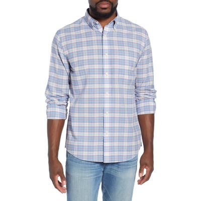 Faherty Summer Blend Regular Fit Plaid Shirt, Blue
