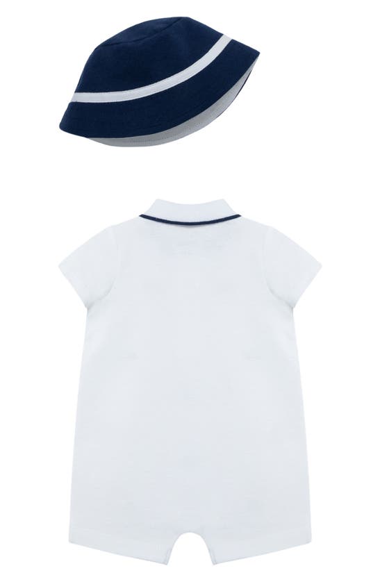 Shop Little Me Cars Romper & Hat Set In White
