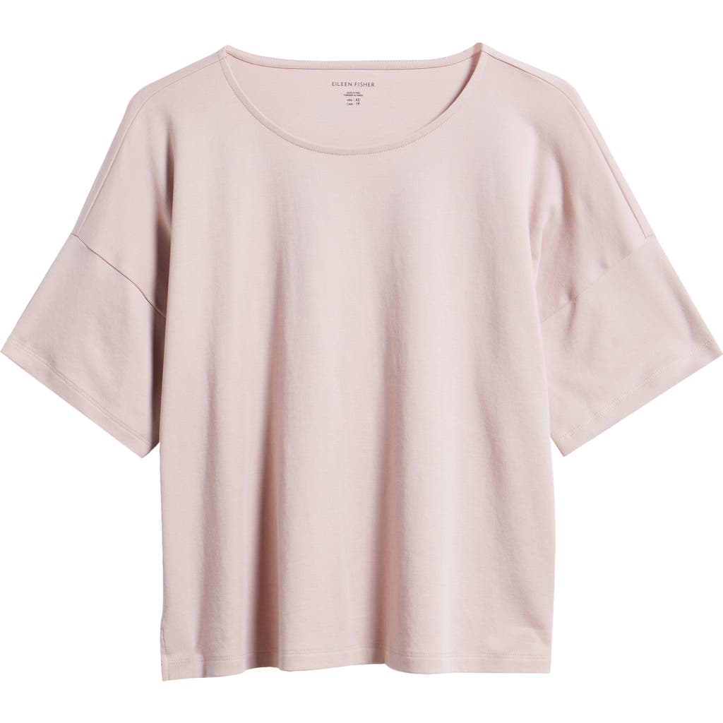 Eileen Fisher Sleep Boxy Organic Cotton Pajama Top In Opal