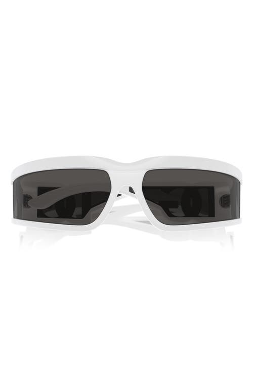 Dolce & Gabbana 63mm Oversize Rectangular Sunglasses in White at Nordstrom